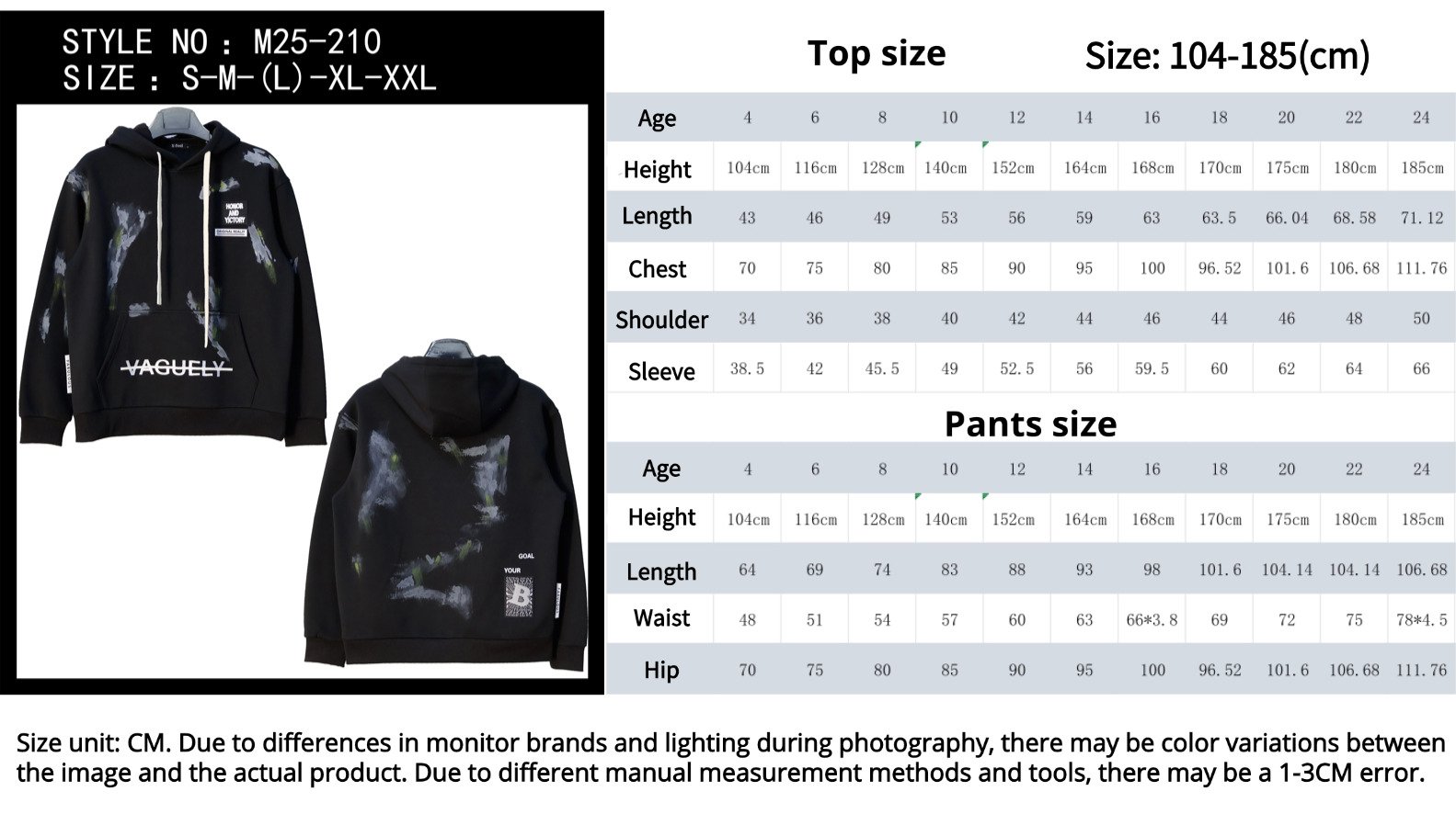 Cotton Men Hoodies size