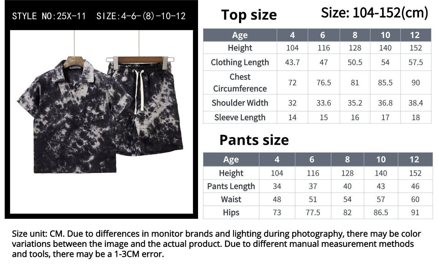 Custom Kids Wholesale Shirt Printing Manufacturer size