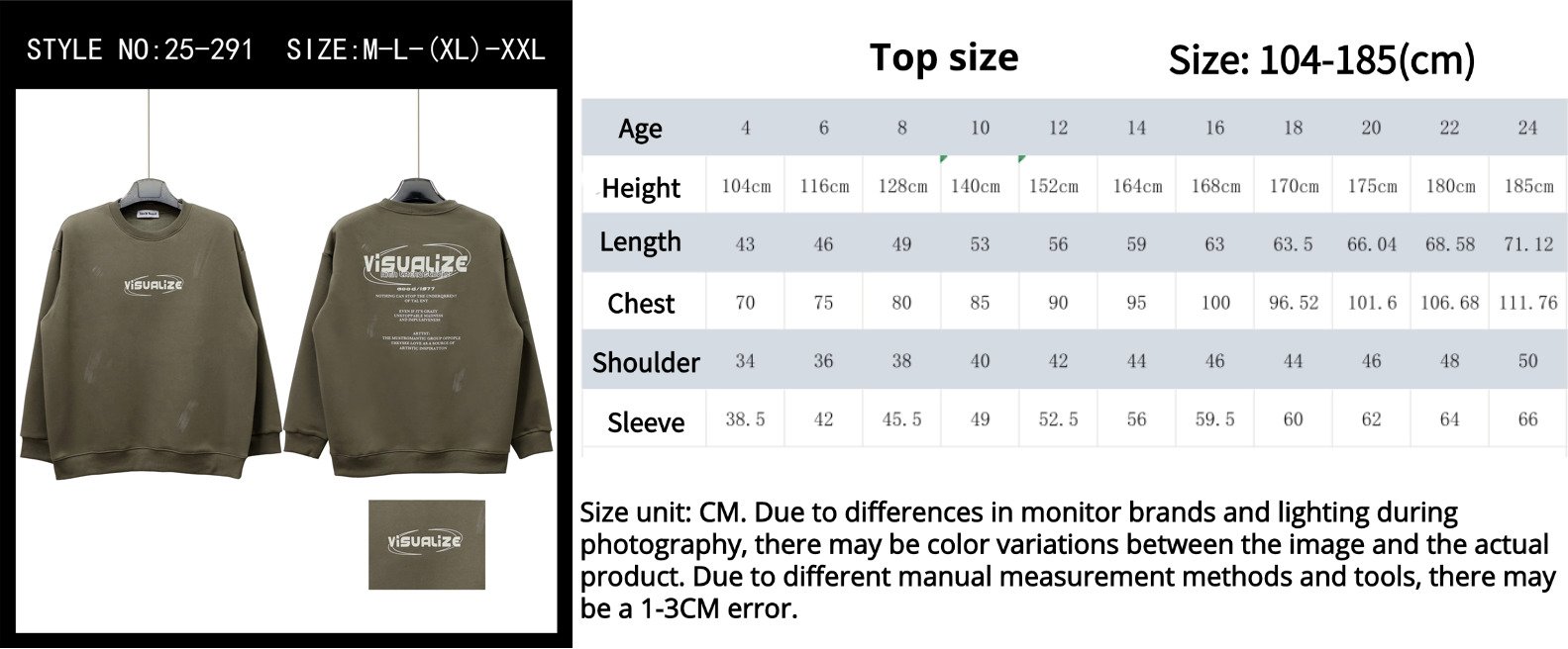 100 Cotton Hoodie Manufacturer size